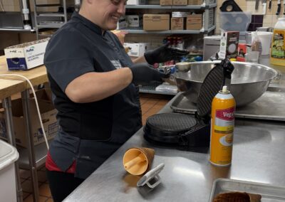 Work Options student working a catering event